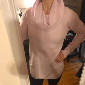 Comfy Pink Oversized Scoop Neck Sweater